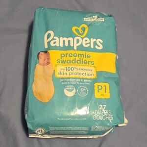 🔴2 For $10 🩲Pampers Preemie Swaddlers Diapers🩲